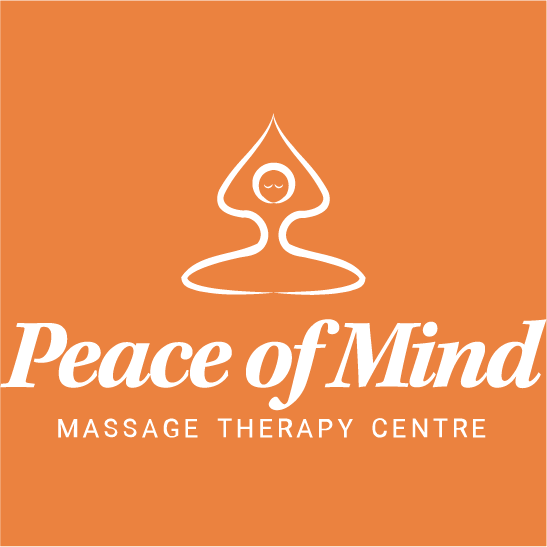peace of mind massage logos Orange BG White Logo Square