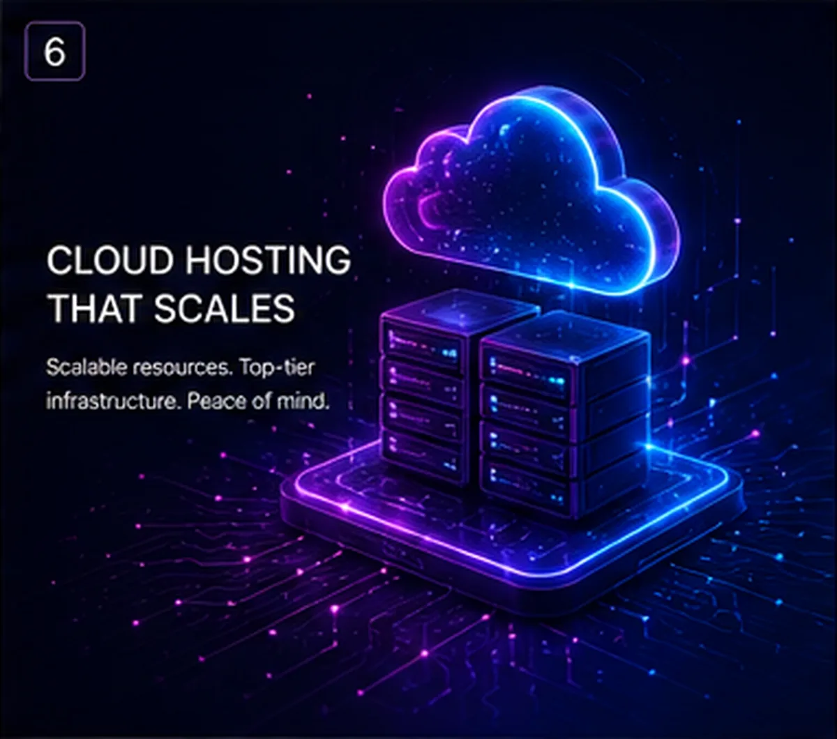 Your Business Email Might Not Be Arriving 1 Servers beneath a glowing cloud icon, representing dedicated mail infrastructure separate from web hosting